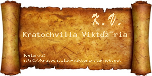 Kratochvilla Viktória névjegykártya